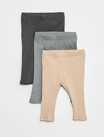 Pack de 3 leggings de canalé