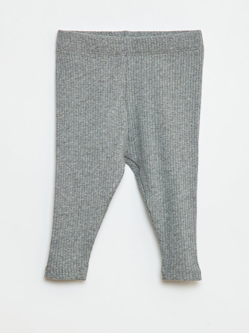 Pack de 3 leggings de canalé Beige - Kiabi
