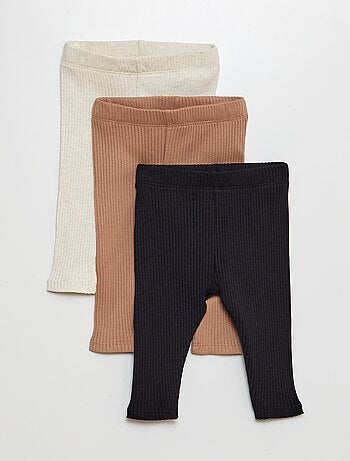 Pack de 3 leggings de canalé