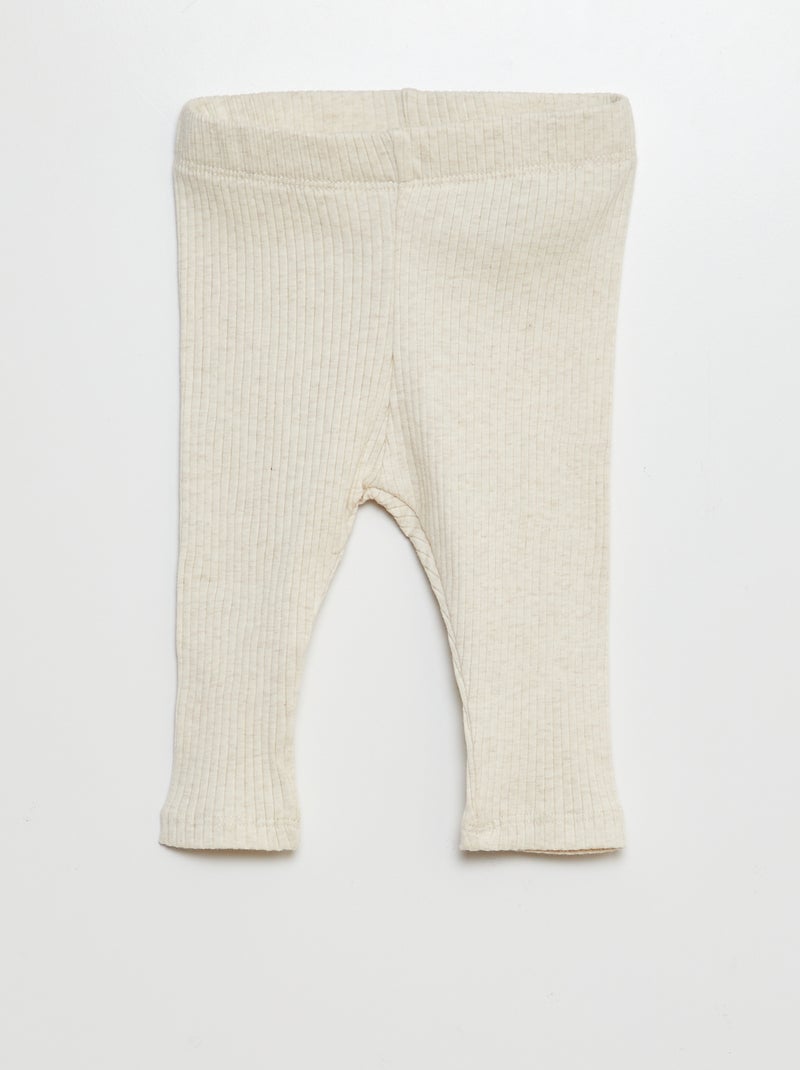 Pack de 3 leggings de canalé MARRON - Kiabi