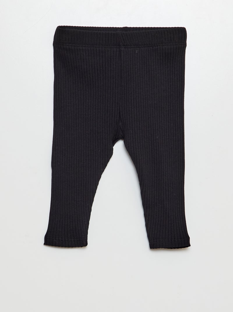 Pack de 3 leggings de canalé MARRON - Kiabi