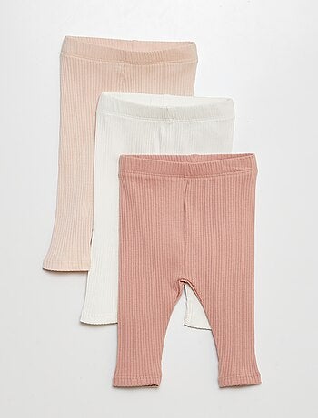 Pack de 3 leggings de canalé