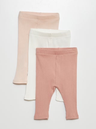 Pack de 3 leggings de canalé