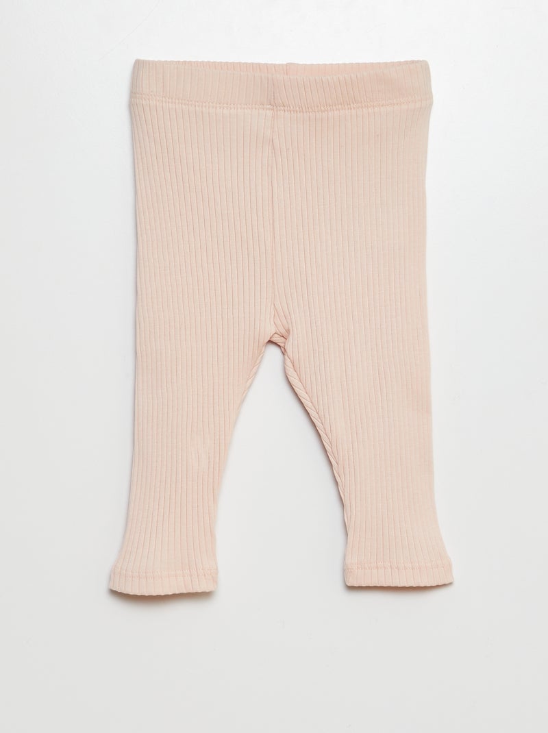 Pack de 3 leggings de canalé ROSA - Kiabi