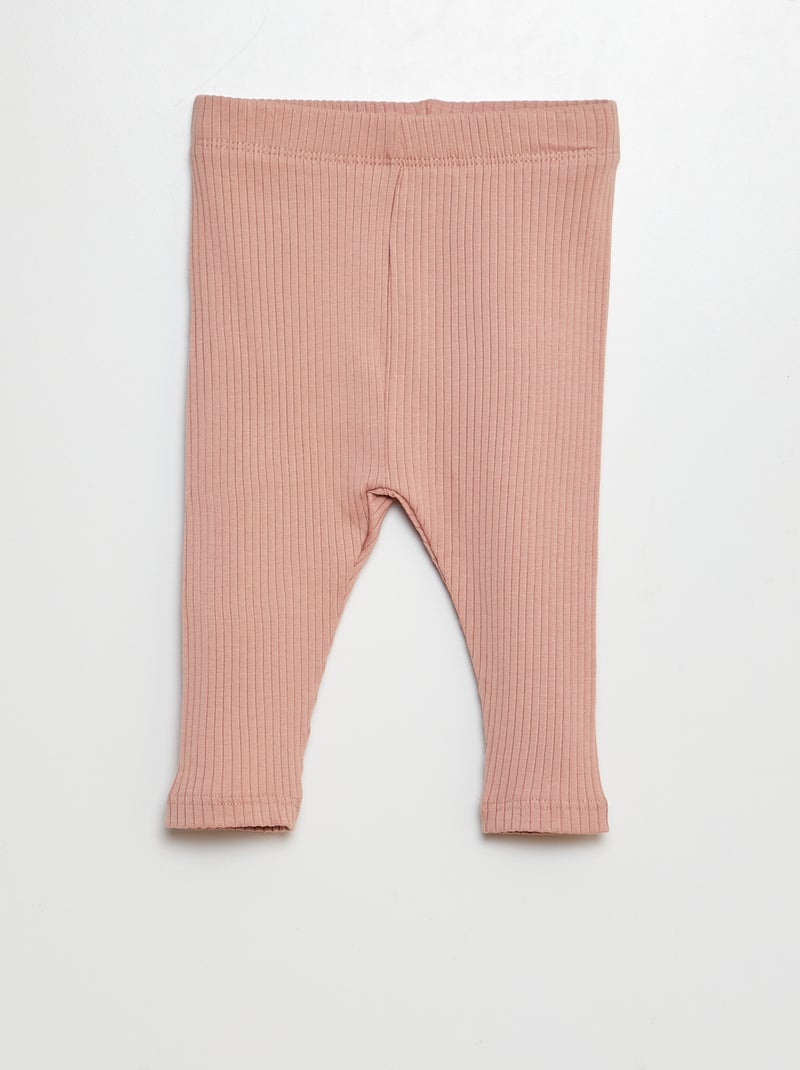Pack de 3 leggings de canalé ROSA - Kiabi