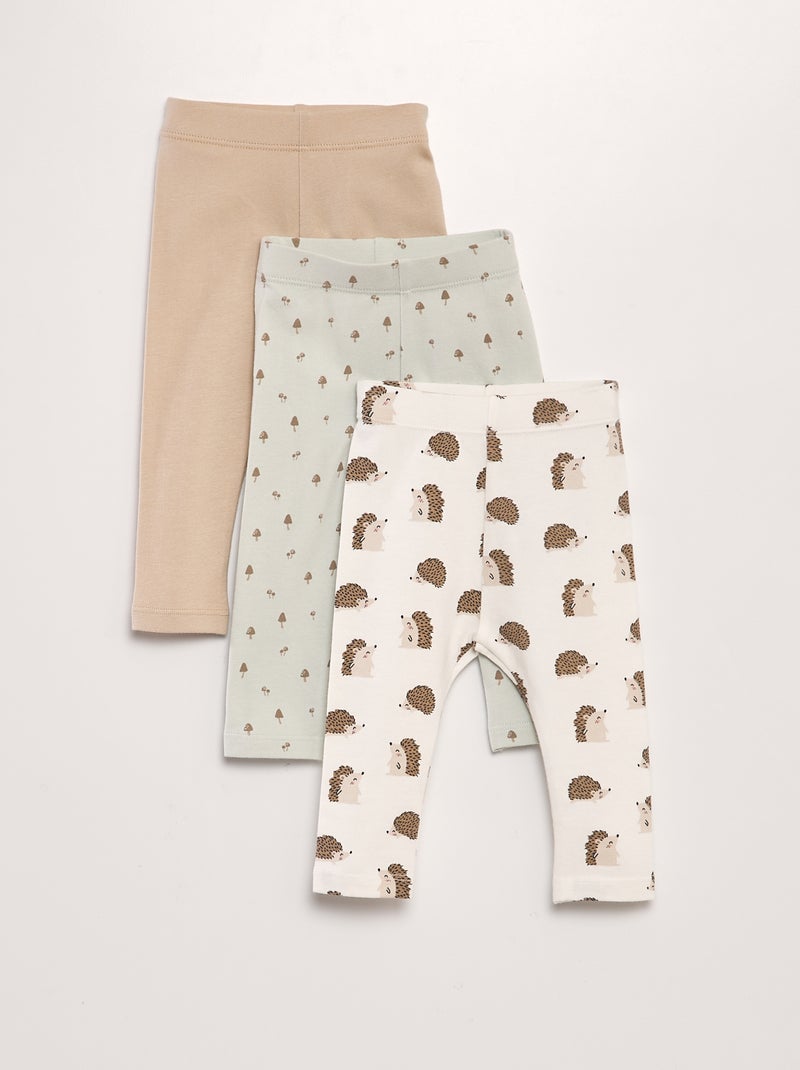 Pack de 3 leggings de punto BLANCO - Kiabi