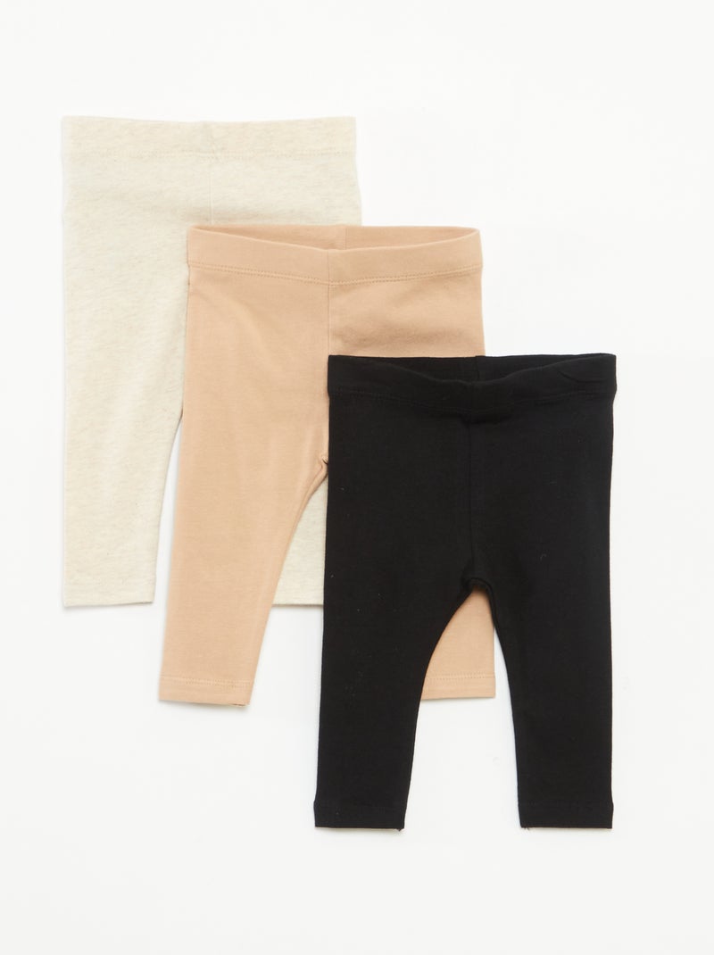 Pack de 3 leggings largos Marron - Kiabi