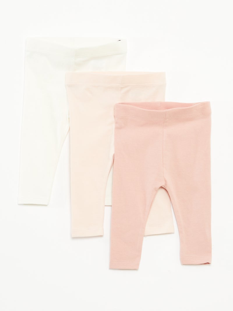 Pack de 3 leggings largos Rosa - Kiabi