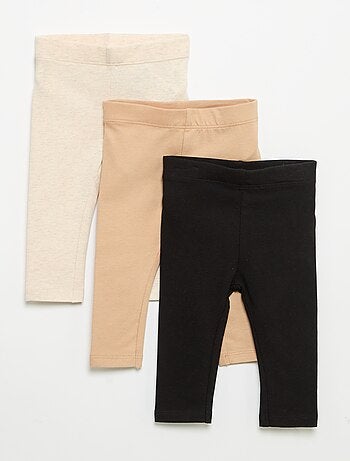 Pack de 3 leggings lisos de jersey