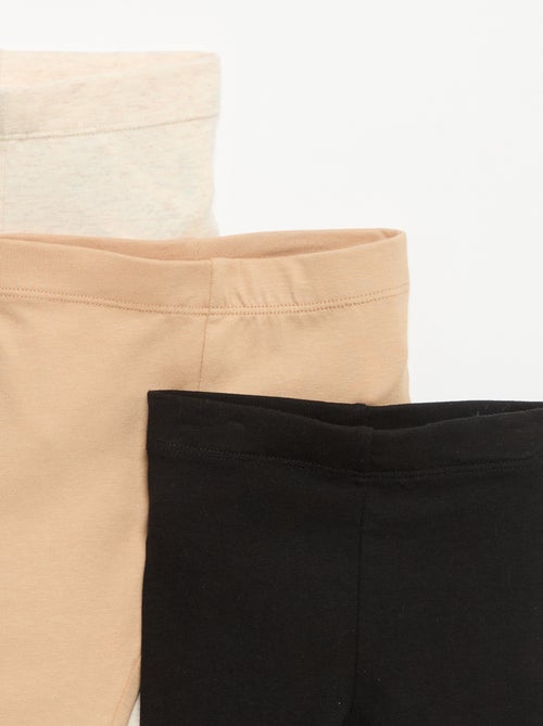 Pack de 3 leggings lisos de jersey - Kiabi Pack de 3 leggings lisos de jersey - Kiabi