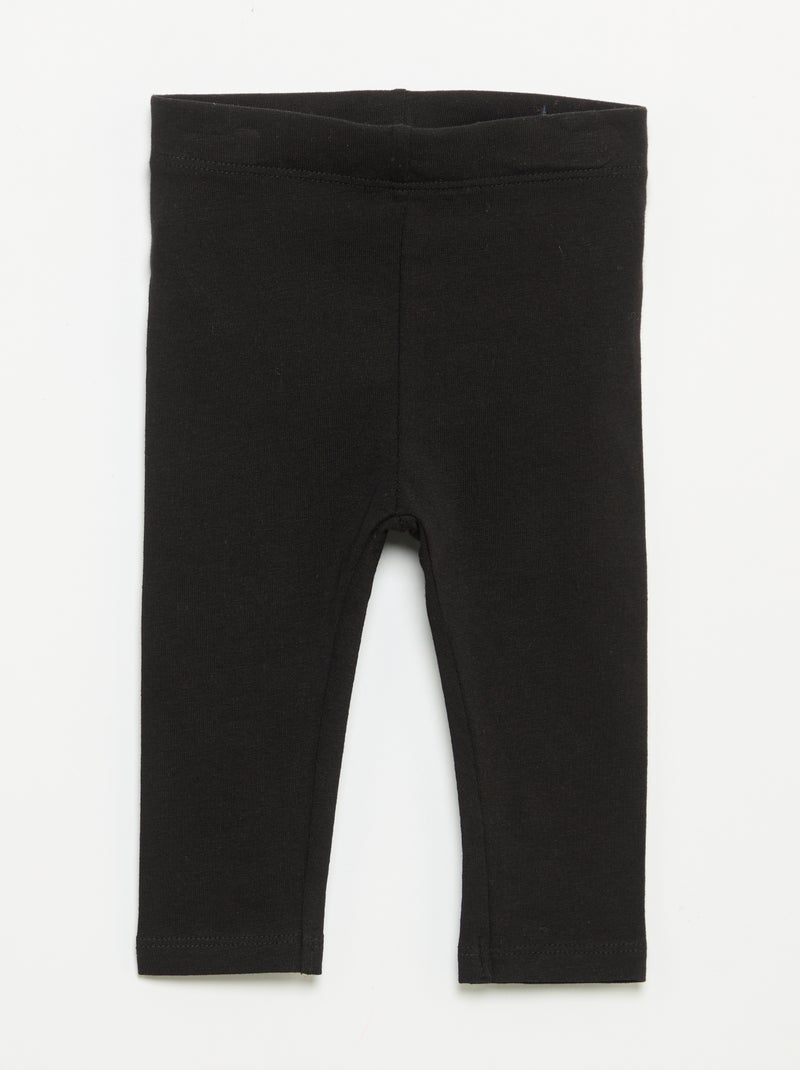 Pack de 3 leggings lisos de jersey Negro - Kiabi