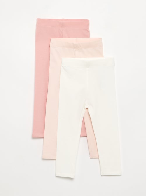 Pack de 3 leggings lisos de jersey - Kiabi