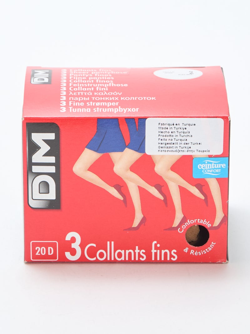 Pack de 3 medias finas 'DIM' 20D Beige - Kiabi