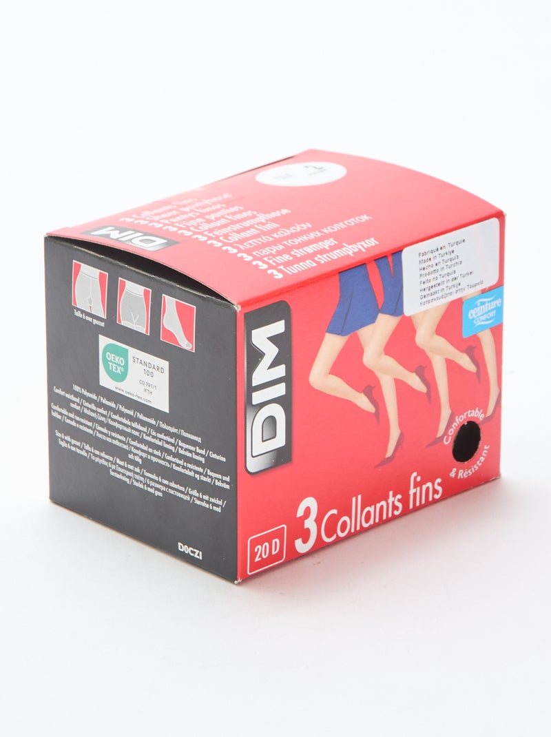 Pack de 3 medias finas 'DIM' 20D Beige - Kiabi