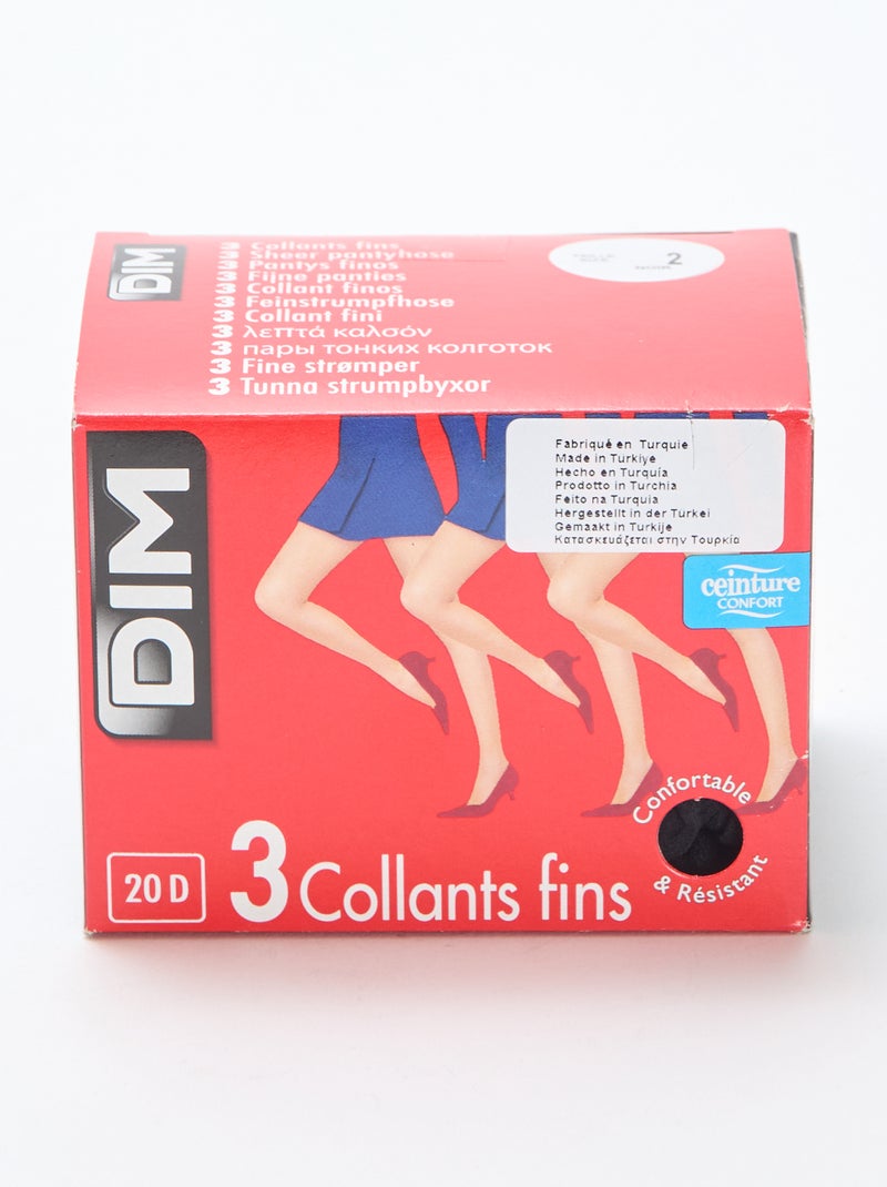 Pack de 3 medias finas 'DIM' 20D Negro - Kiabi