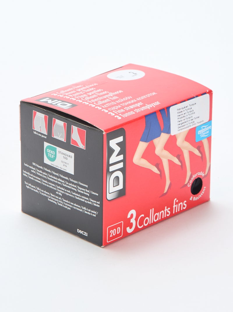 Pack de 3 medias finas 'DIM' 20D Negro - Kiabi