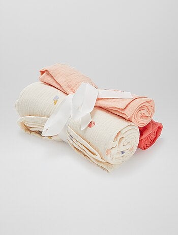 Pack de 3 muselinas - 2 de 60 x 60 y 1 de 100 x 120 cm