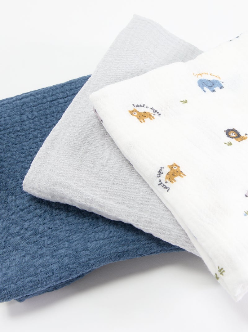 Pack de 3 muselinas Azul - Kiabi