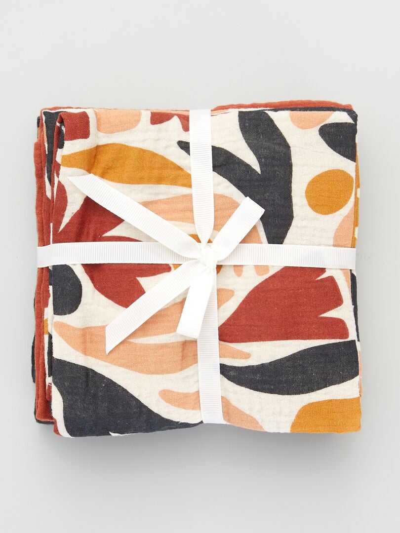 Pack de 3 muselinas con estampados GRIS - Kiabi