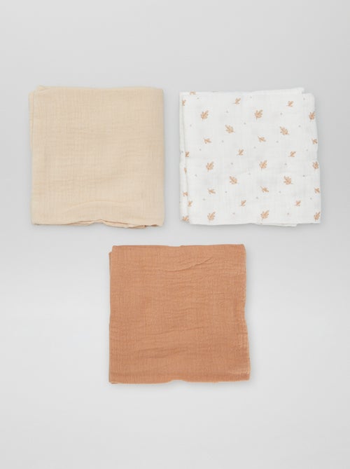 Pack de 3 muselinas de algodón - Kiabi