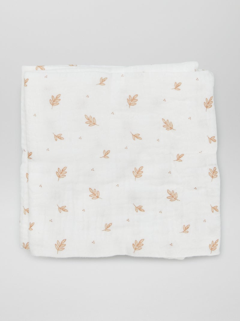 Pack de 3 muselinas de algodón BLANCO - Kiabi