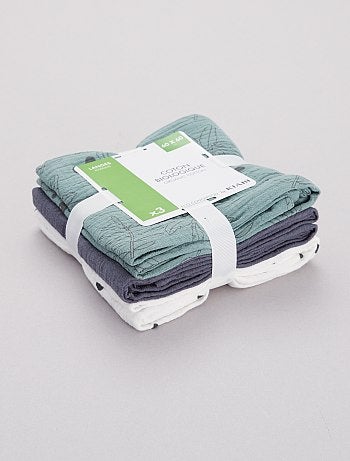 Pack de 3 muselinas de algodón orgánico - Kiabi