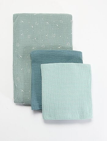 Pack de 3 muselinas de gasa de algodón