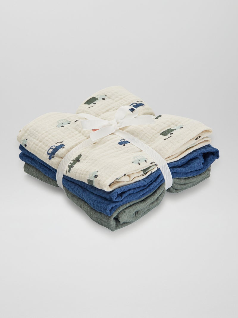 Pack de 3 muselinas de gasa de algodón BEIGE - Kiabi