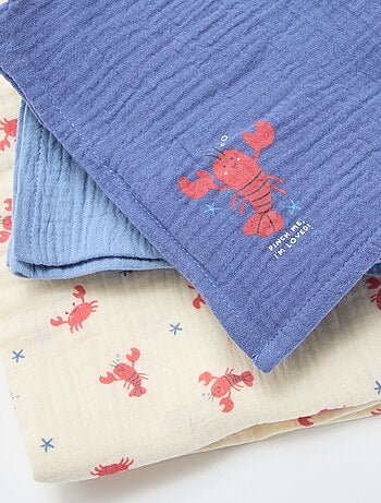 Pack de 3 muselinas de gasa de algodón