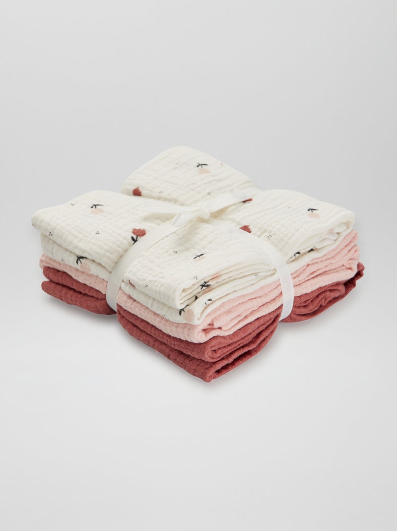 Pack de 3 muselinas de gasa de algodón BLANCO - Kiabi