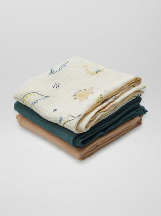 Pack de 3 muselinas de gasa de algodón