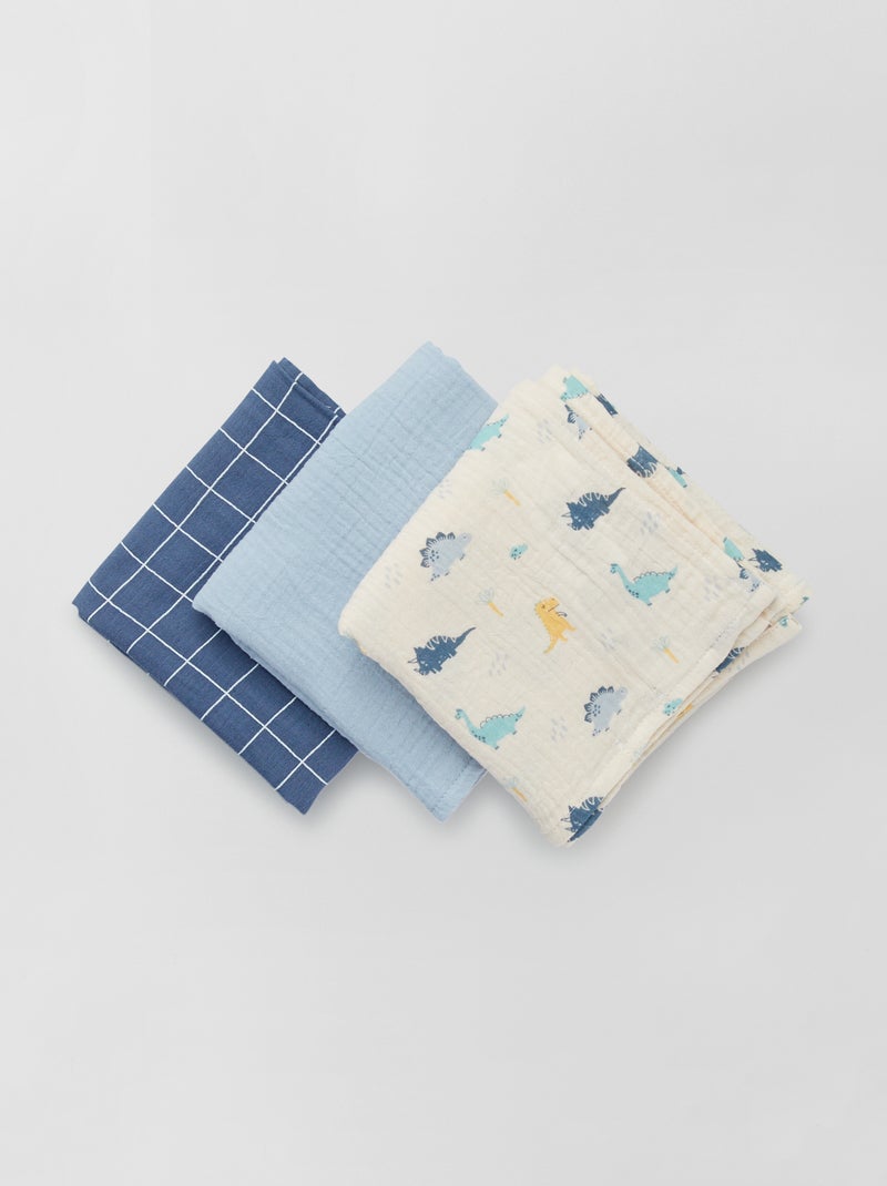 Pack de 3 muselinas de gasa de algodón BLANCO - Kiabi