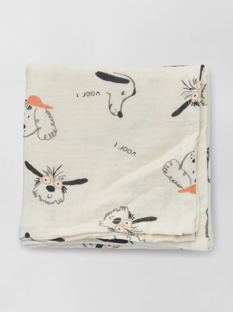 Pack de 3 muselinas de gasa de algodón BLANCO - Kiabi