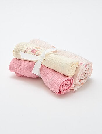 Pack de 3 muselinas de gasa de algodón