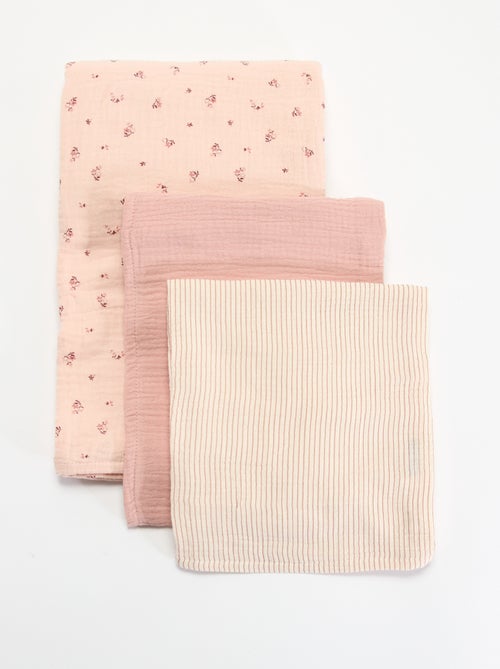 Pack de 3 muselinas de gasa de algodón - Kiabi
