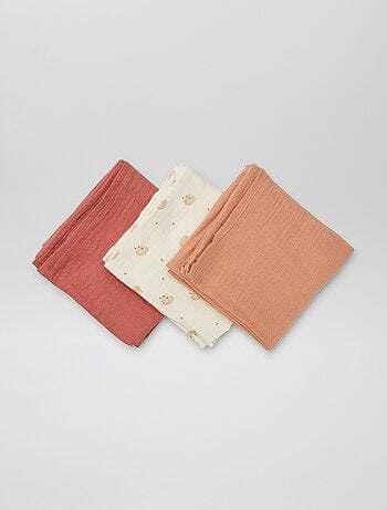 Pack de 3 muselinas estampadas