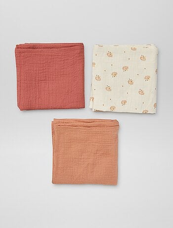 Pack de 3 muselinas estampadas