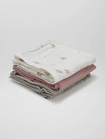 Pack de 3 muselinas estampadas