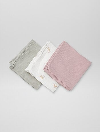 Pack de 3 muselinas estampadas