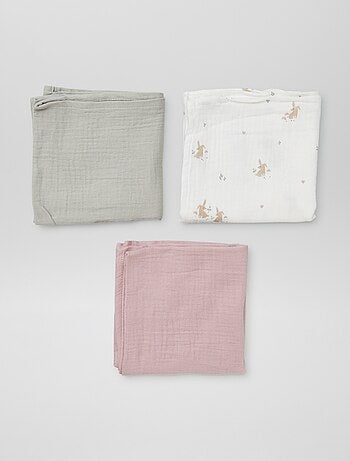 Pack de 3 muselinas estampadas