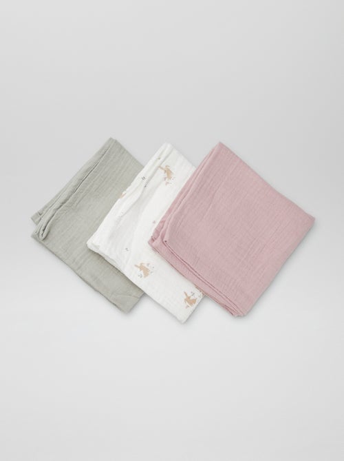 Pack de 3 muselinas estampadas - Kiabi