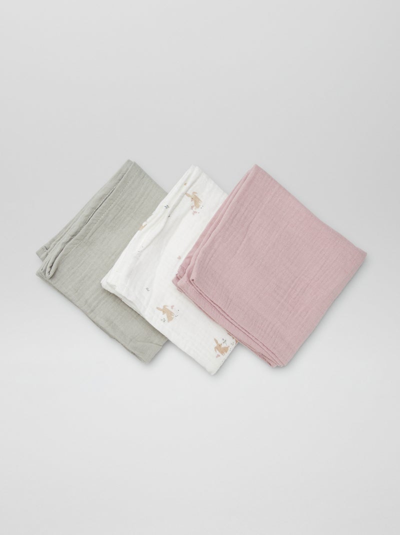 Pack de 3 muselinas estampadas BLANCO - Kiabi