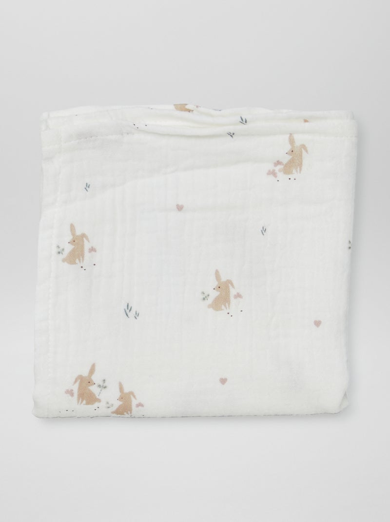 Pack de 3 muselinas estampadas BLANCO - Kiabi