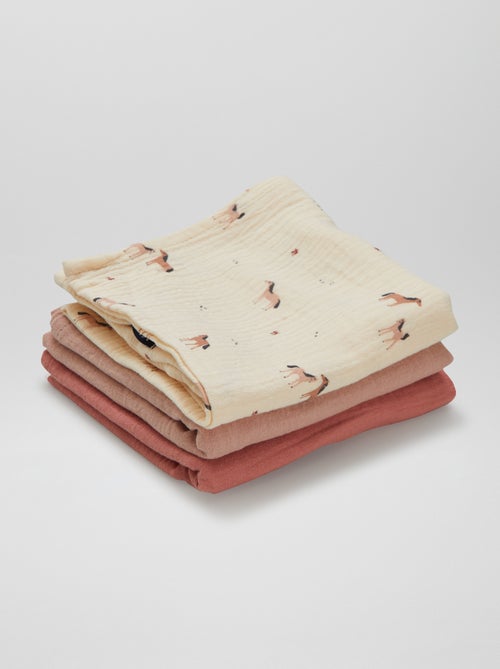 Pack de 3 muselinas estampadas - Kiabi