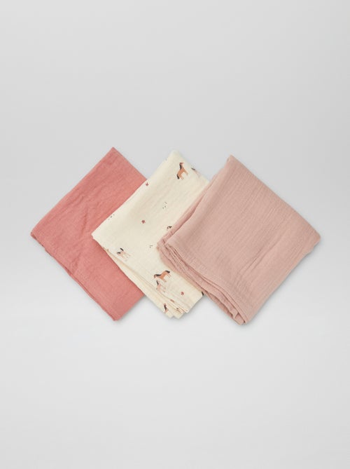 Pack de 3 muselinas estampadas - Kiabi