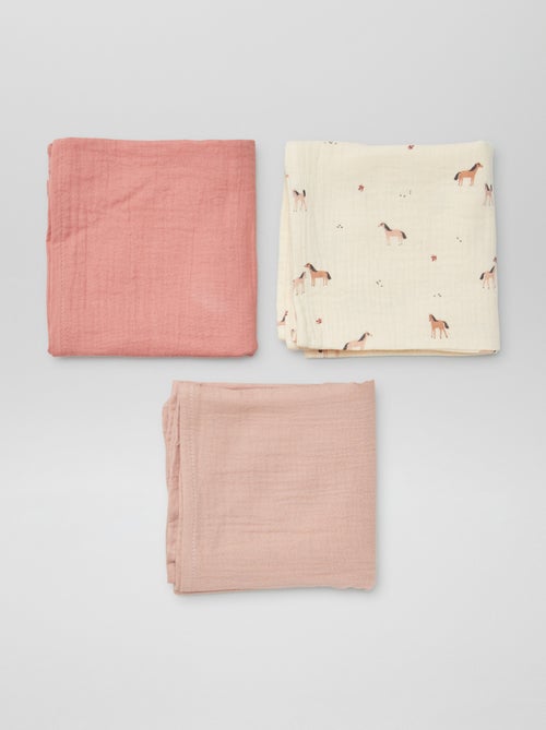 Pack de 3 muselinas estampadas - Kiabi