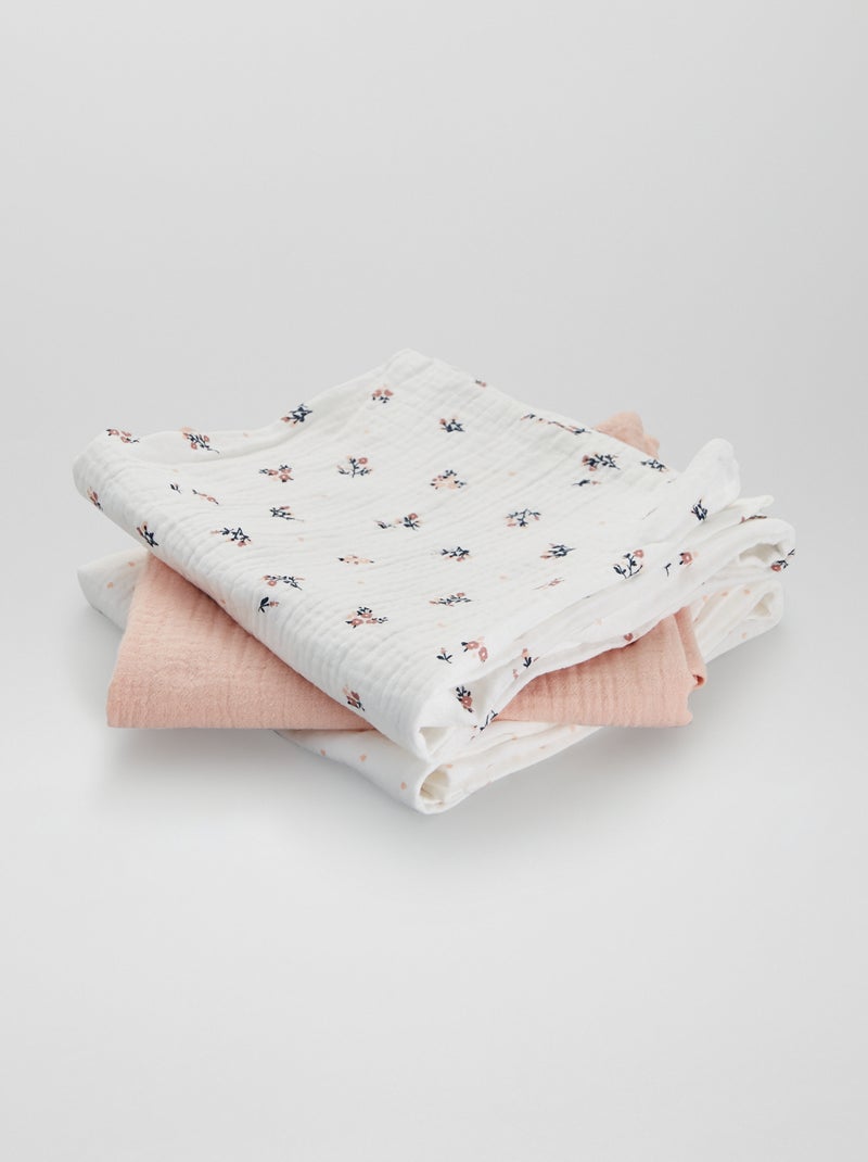 Pack de 3 muselinas estampadas BLANCO - Kiabi