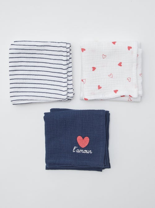Pack de 3 muselinas para bebé - Kiabi