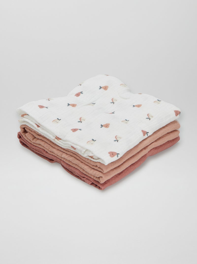 Pack de 3 muselinas para bebé BLANCO - Kiabi