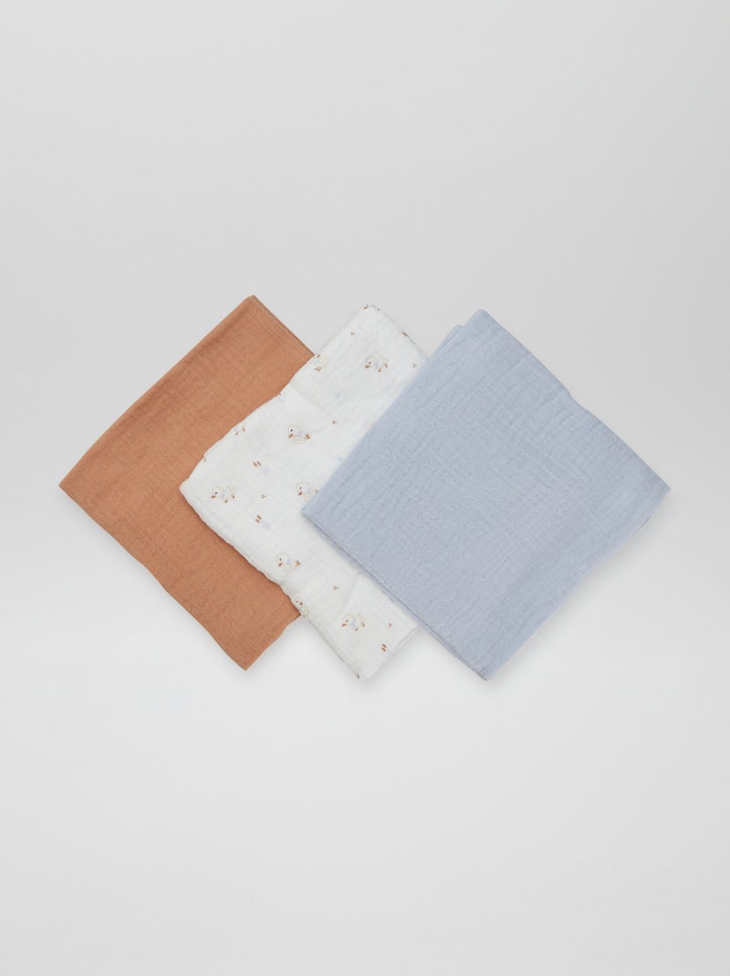 Pack de 3 muselinas para bebé BLANCO - Kiabi